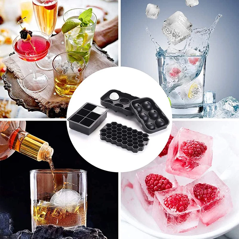 

Porous Silicone Ice Cube Mouldsround Square Honeycomb Ice Ball Ice Mouldshome Commercialbar Kitchen Accessories