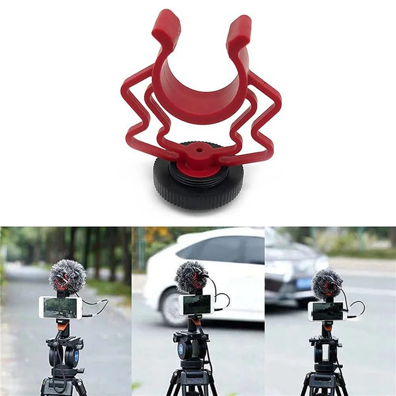 Y19A 4PCS Universal Microphone Wavy Shock Mount Adapter Plastic Microphone Bracket Mount Replacement For Boya By-Mm1