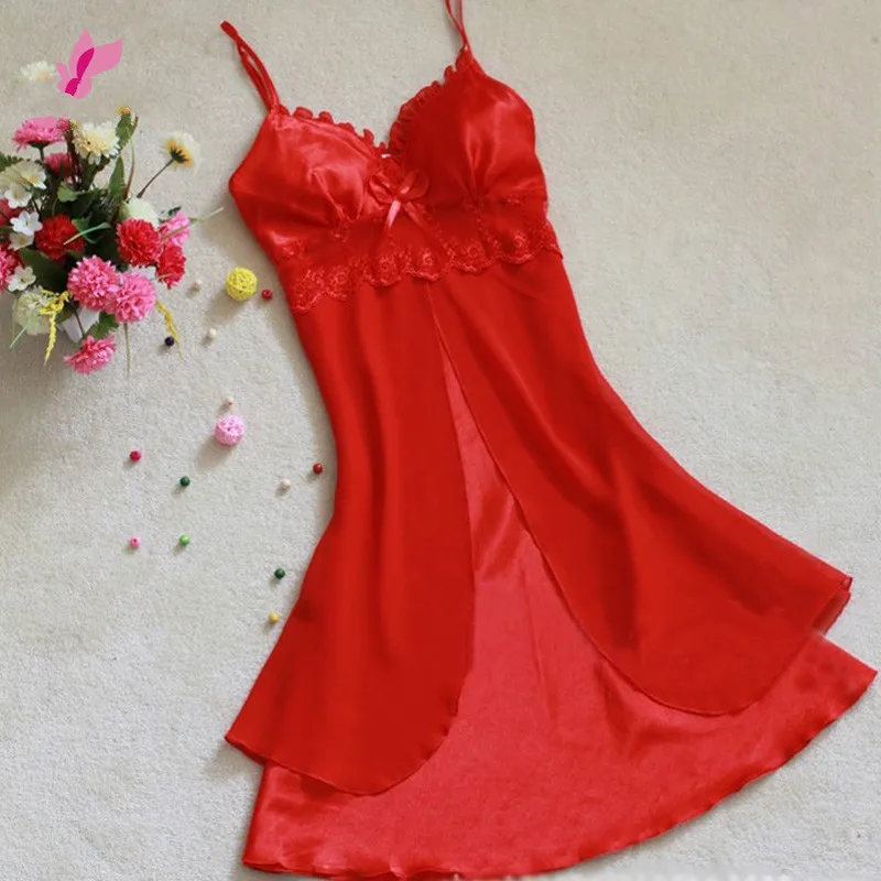 2024 New Women Sexy Silk Satin Night Gown Sleeveless Nightdress Lace Sleep Dress V-neck Nighties Night Shirt Sleepwear Nightwear