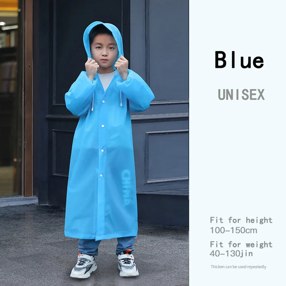 Fashion EVA Children Raincoat Thickened Waterproof Rain Coat Kids Clear Transparent Tour Waterproof Rainwear Suit Dropshiping