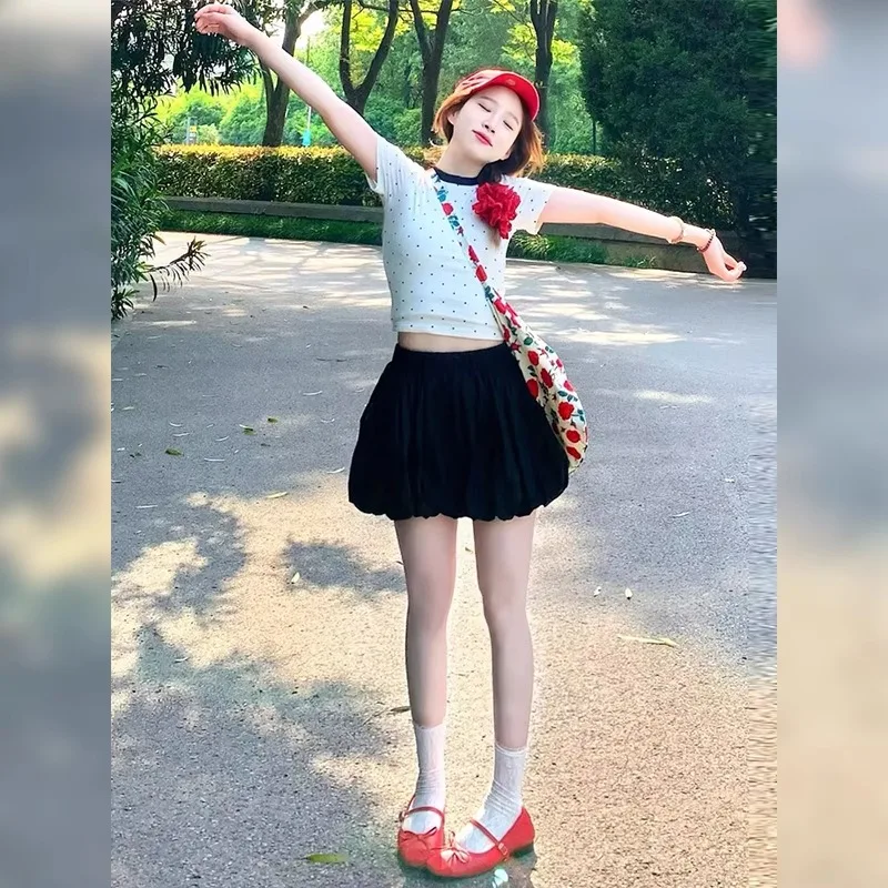 

Женская белая тюлевая юбка-пузырь с кружевной отделкой, идеально подходит для похудения весной, летом и осенью.