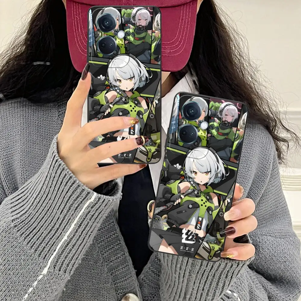 حافظة هاتف Zenless Zone Zero Anby Demara لهاتف OPPO Reno 14 13 12 11 10 9 8 7 6 5 F T Pro 5G غطاء طباعة ملون فاخر #6