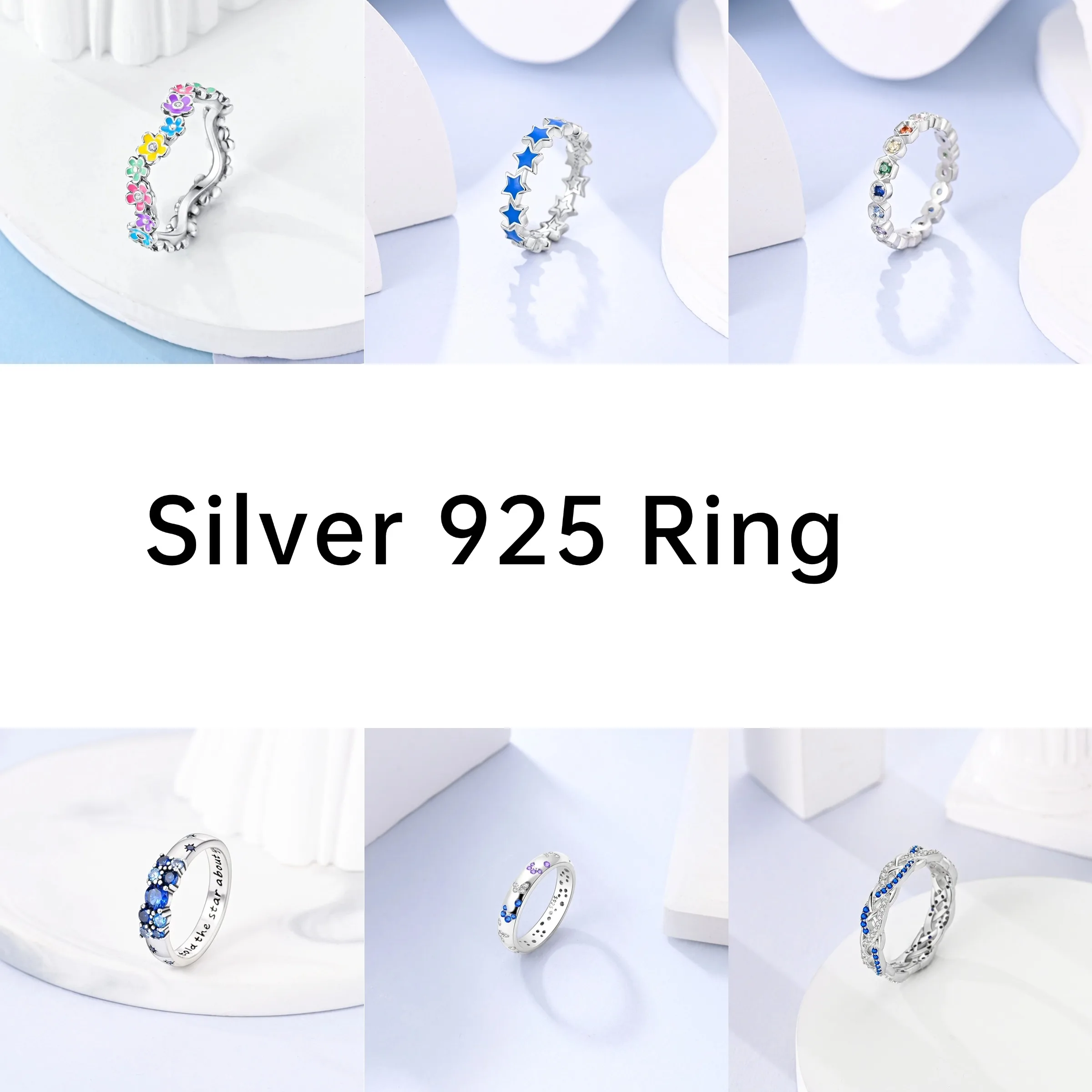 موضة جديدة 925 الفضة بسيطة إنفينيتي البنصر للنساء تألق الملتوية تكويم خواتم شعبية Anillo مجوهرات الخطوبة #3