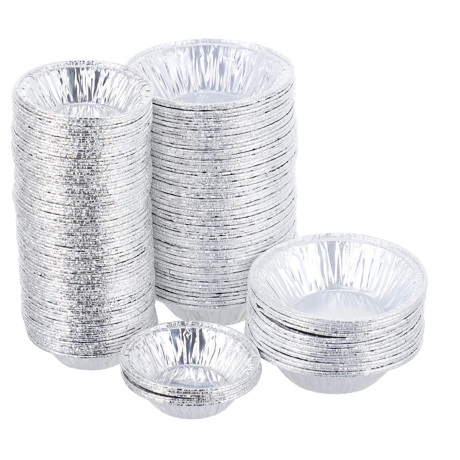 

500 Pcs Egg Tart Mold Bakeware Liners Cupcake Muffin Bakery Cups Tarts Pans Baking Molds Silver Foil Disposable Non Stick Easy