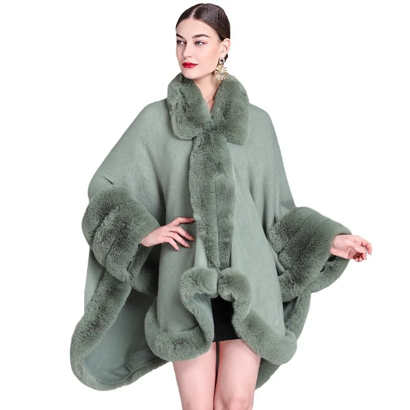 

Women Faux Fur Shawl Stole Warm Wrap Cape Sleeveless Cardigan Winter Poncho Bride Wedding Party Cloak