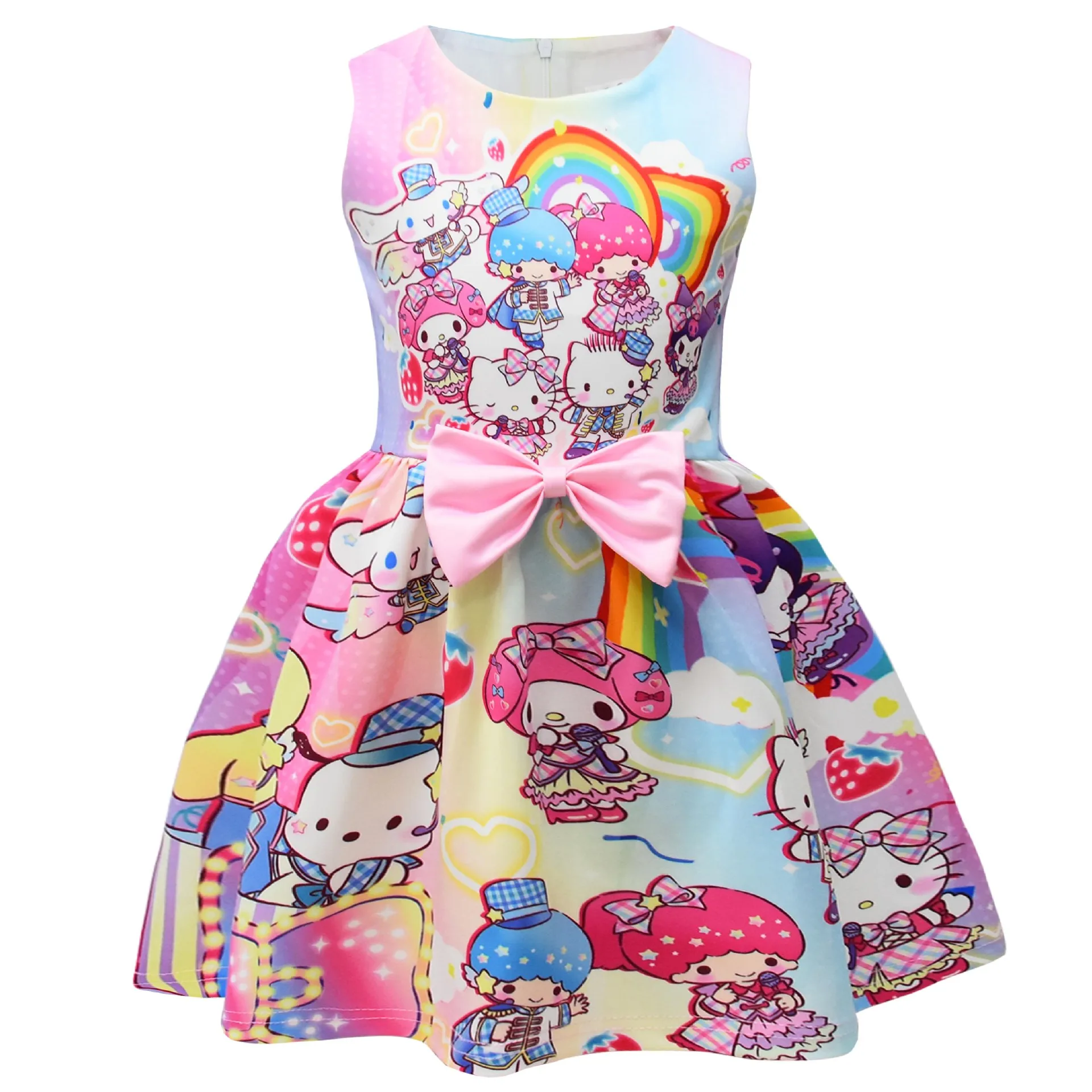 

Cute Girlss Dress Cartoon Toddler Casual Dress Summer Anime Birthday Party Dress Up 3-7 Years