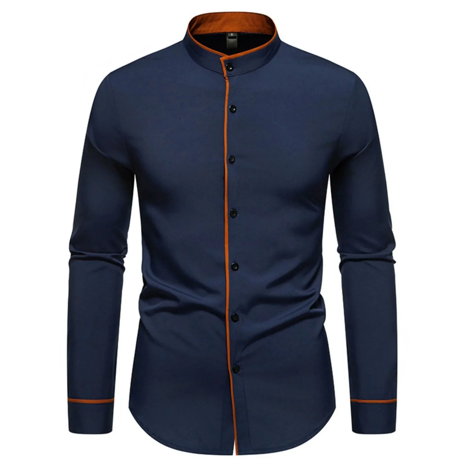 

Men'S Blocked Long Sleeved Shirt Men'S Casual Loose Shirt Men Plus Size Male Shirts Men'S Shirts Casual Commuting