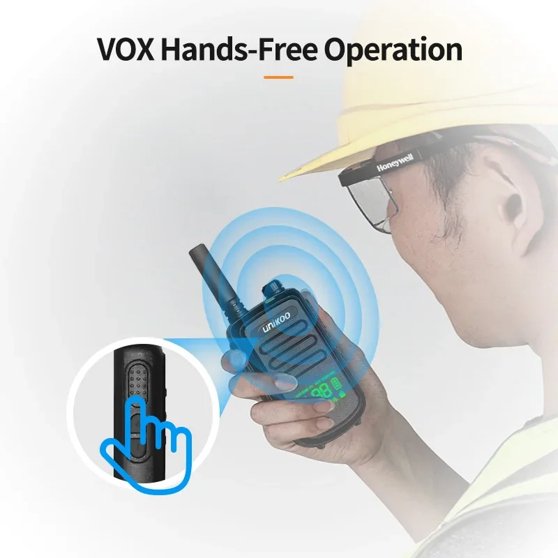 Unikoo UK253 Mini Walkie Talkie Screen Display Type-C Charging 16 Channels Licence-free Portable Two Way Radio for Hunting