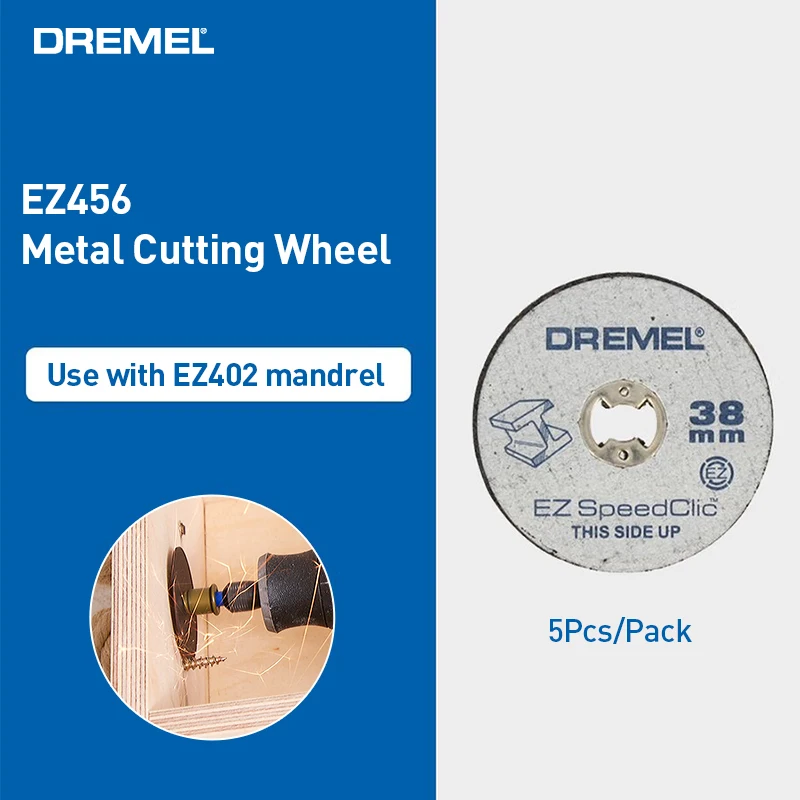 Dremel EZ456 1/2 pollici 38mm diametro ruota 5 pezzi ruote da taglio rinforzate in fibra di vetro utensili rotanti accessori per dischi da taglio