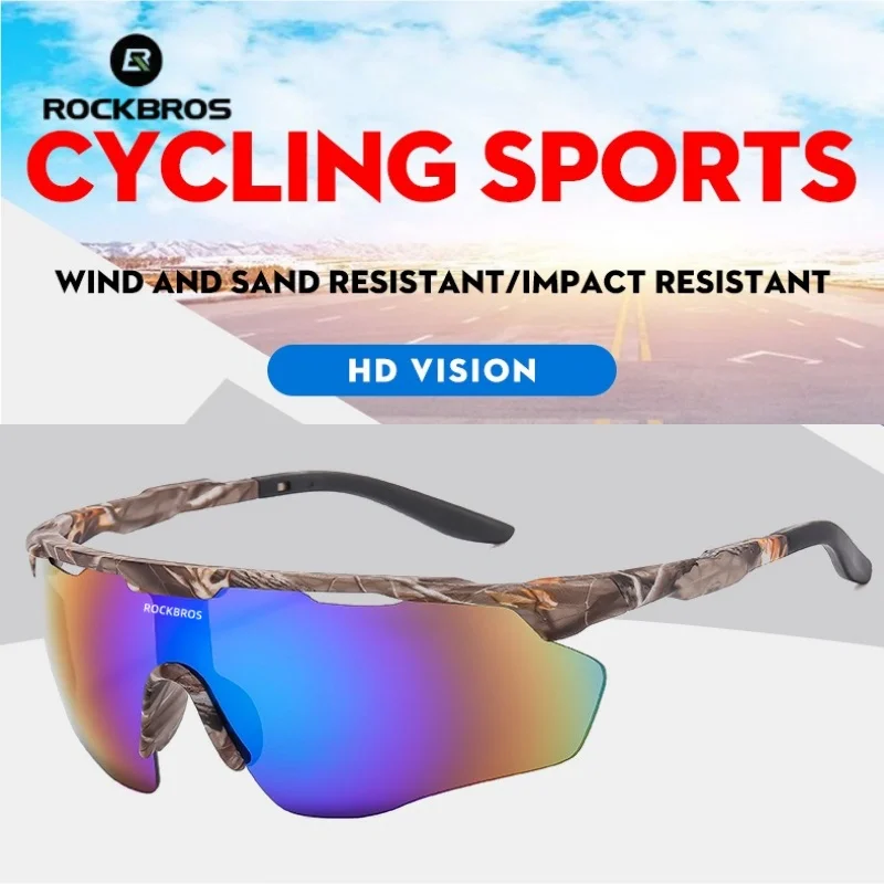 ROCKBROS All-In-One Half-Frame Lightweight Sports Sunglasses Windproof UV400 Cycling Glasses for Marathon Hiking Running