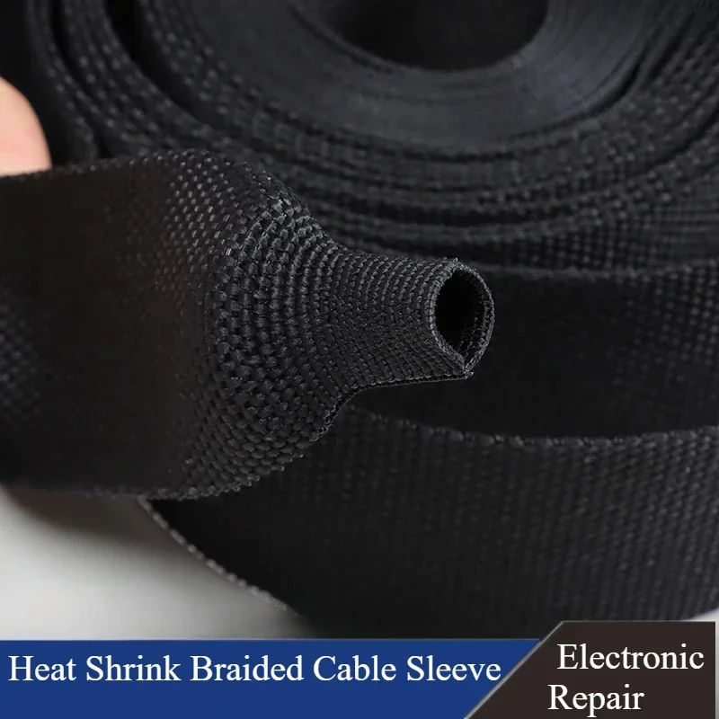 

Heat Shrink Braided Cable Sleeve 6~100mm Insulation Flam Retardant Wire Wrap Sheath Protection PET Auto Line Organizer