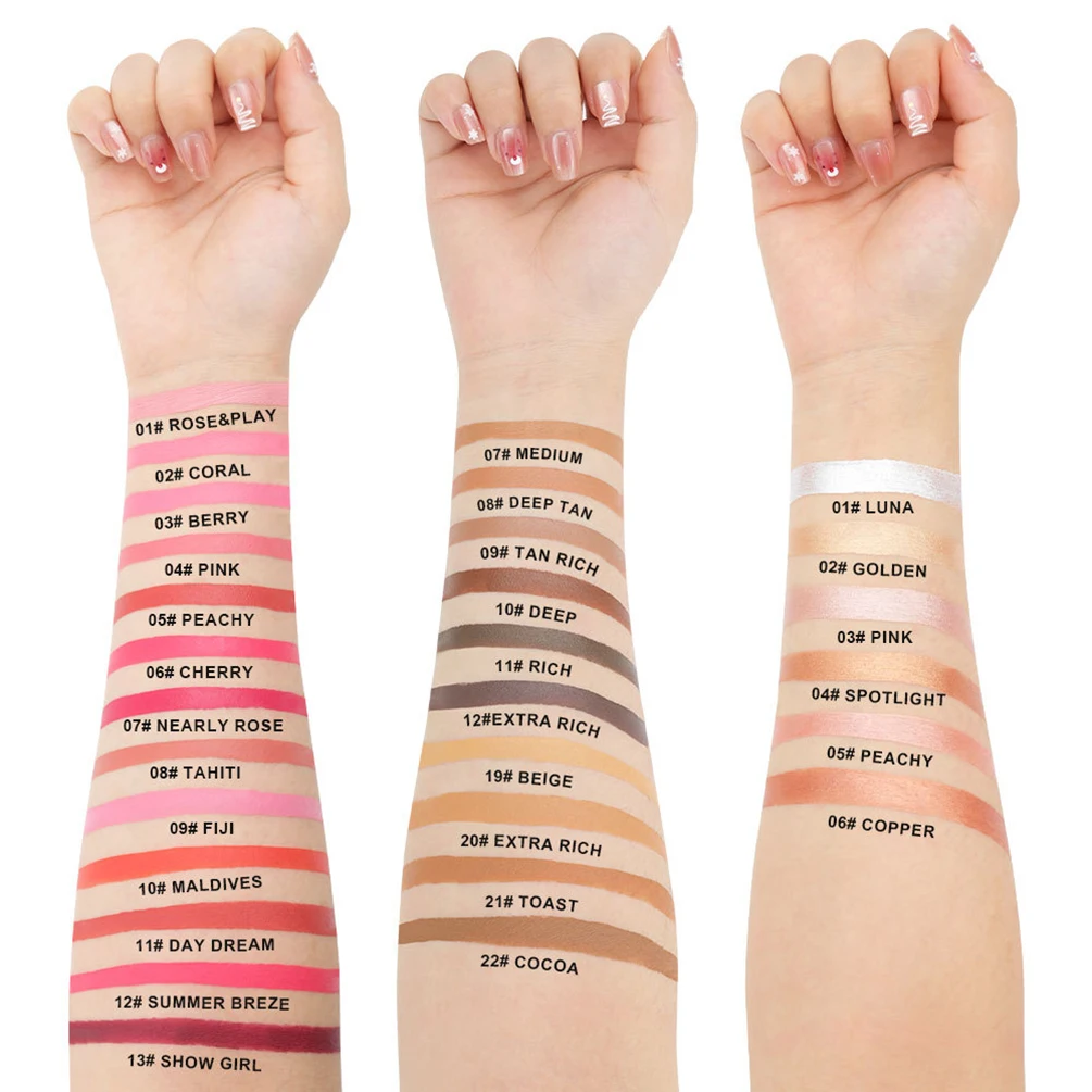 Palette de fard à joues surligneur de Contour de marque privée, crème, Option multicolore, cosmétique délicat, Logo personnalisé, maquillage, vente en gros