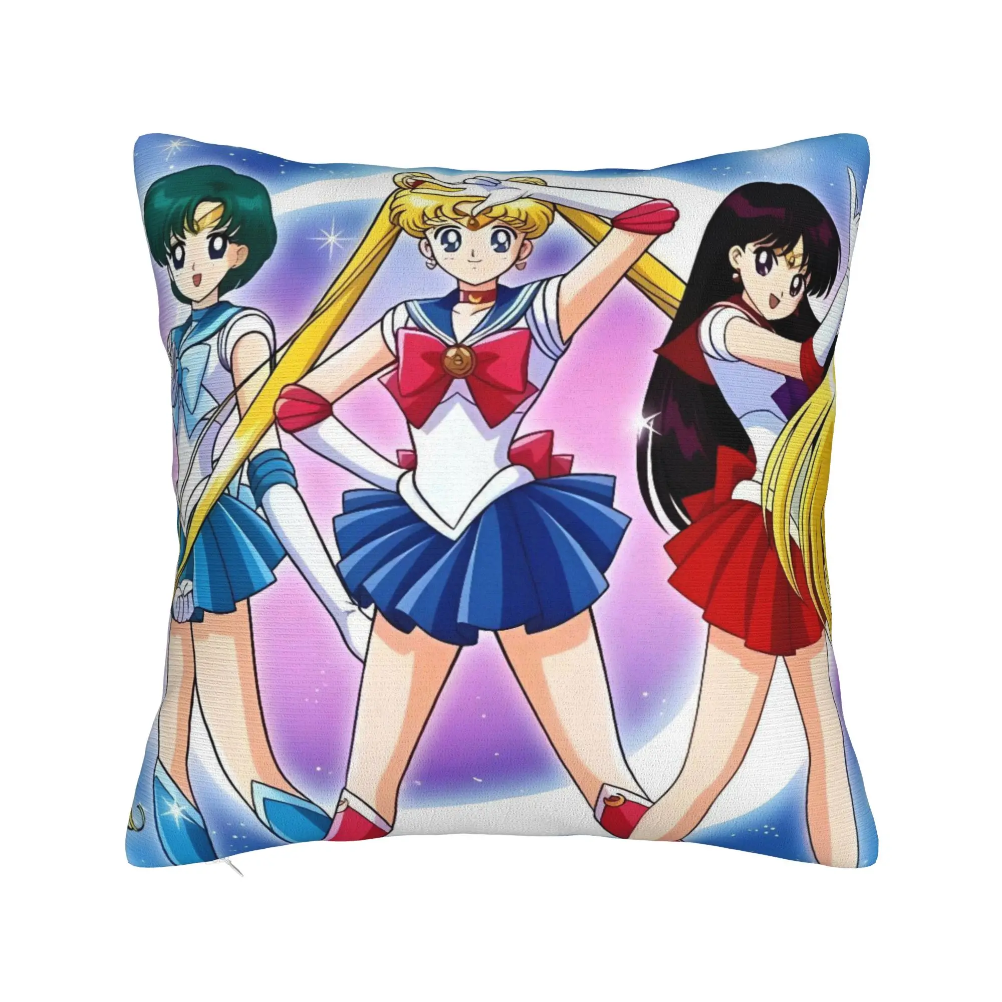 Sailor Moon Pillow Cover  Square Cushion Cover Cute Funny Pillow Case For Wedding Party Home Decor