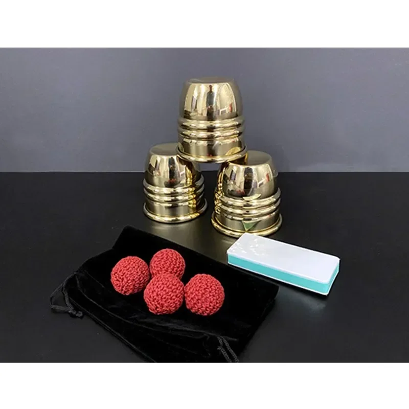 

Oliver Magic Professional Super Cups and Balls (Brass) Copper Magic Tricks Magician Close Up Illusion Gimmick Magic Props Fun