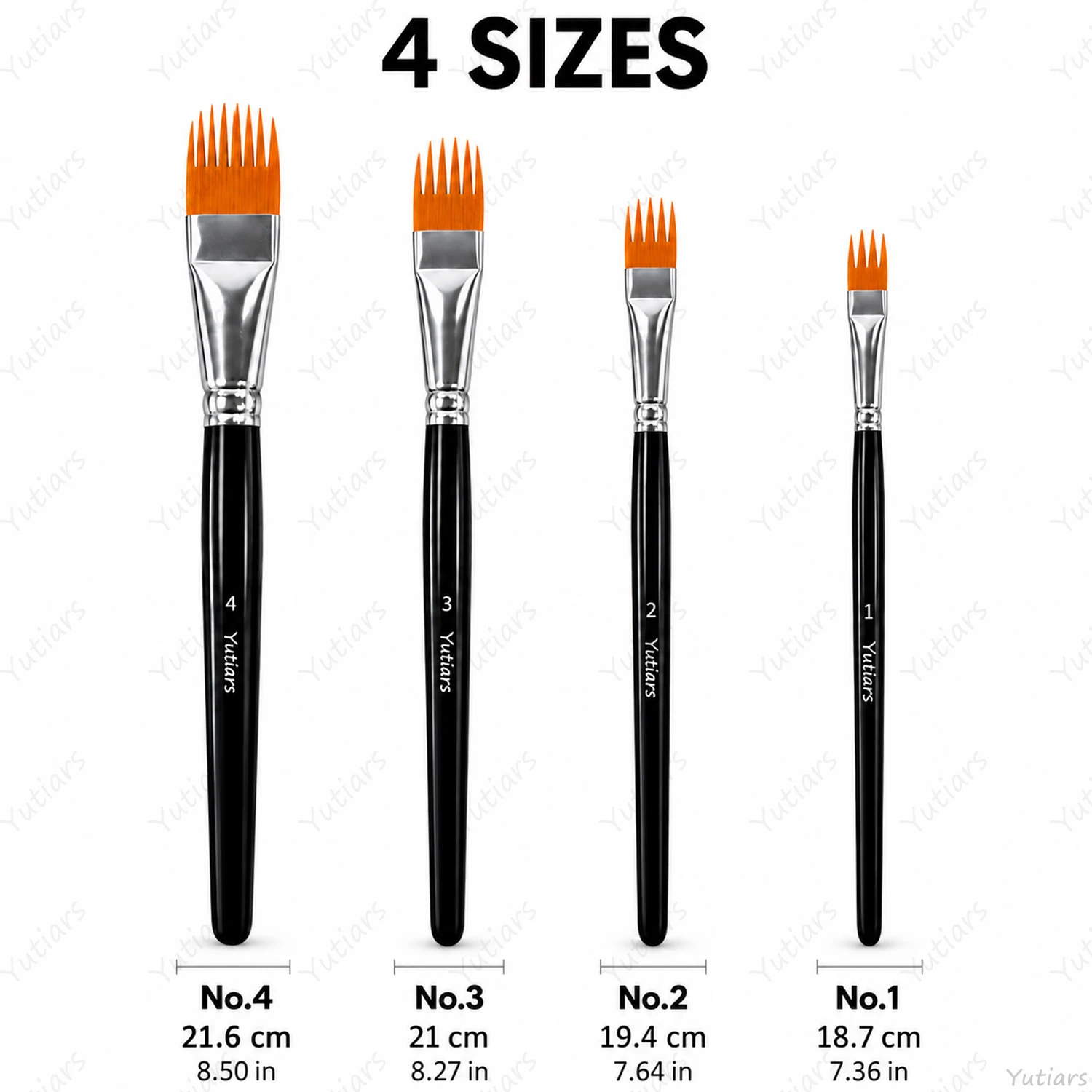4PCS Comb Paint Brushes Rake Texture Brush Set Nail Round Tips for Painting Fine Lines Animal Fur Grass Feathers Acrylic Art