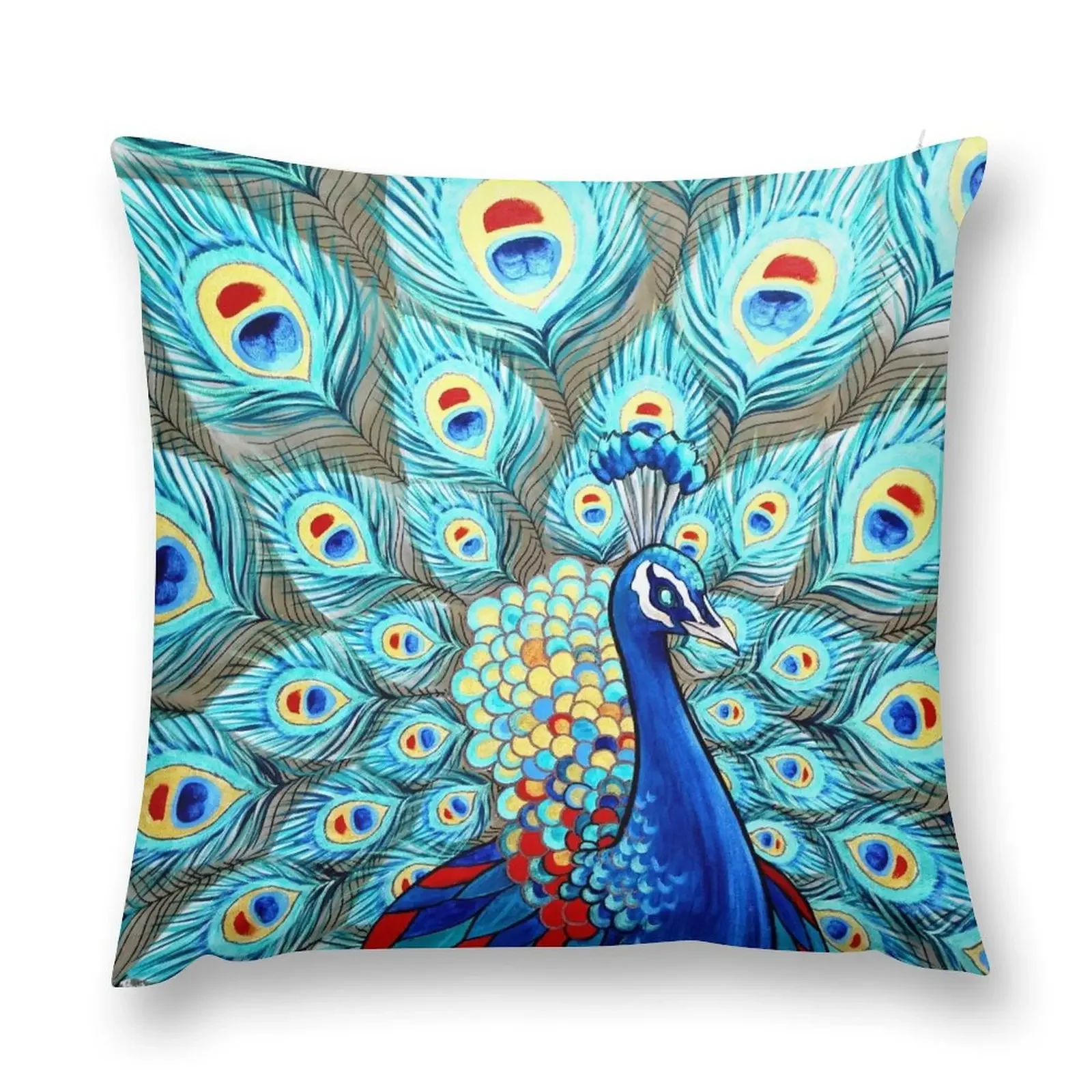 Peacock Stunner Throw Pillow Christmas Covers For Cushions Decorative Sofa Cushion Embroidered Cushion Cover pillow