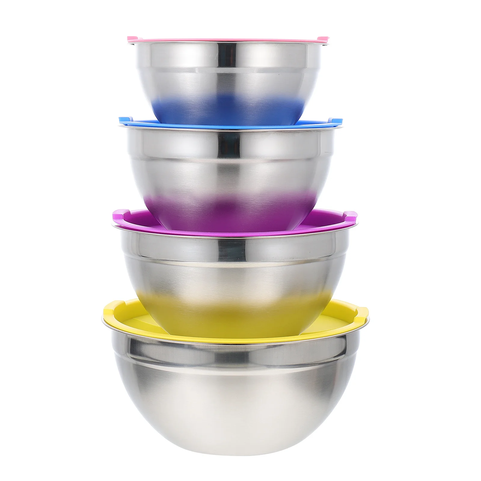 4 Pcs Stainless Steel Mixing Bowl Set Dishes for Kitchen Utensils Pastry Baking Supplies Salad Bowls Dinnerware Accessories