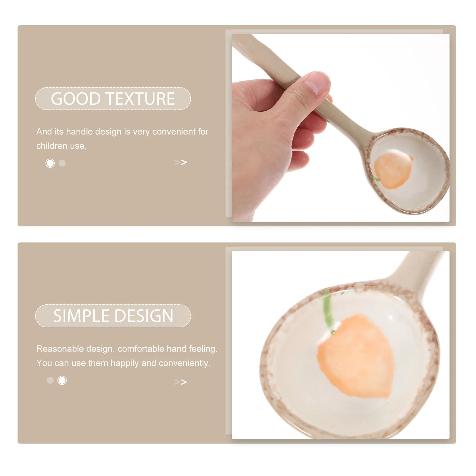 

Ceramic Soup Spoon Japanese Style Cartoon Pattern Kitchen Tableware Multi-Function Kids Friendly Spoon