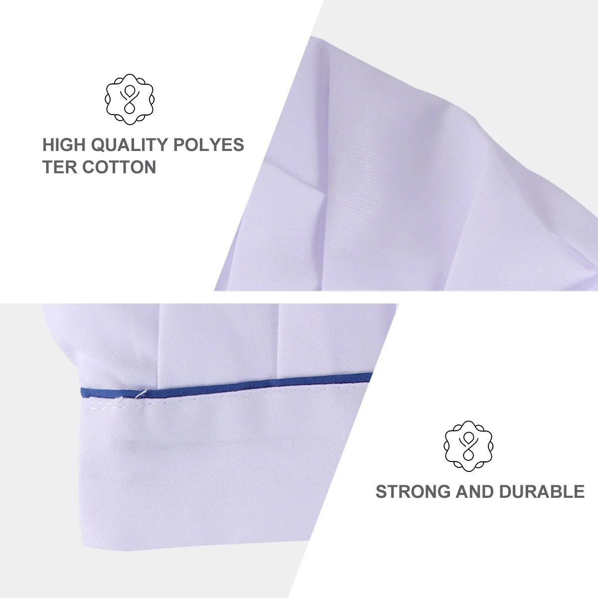 2Pcs Oil Resistant Mushroom Shape Working Hats Durable Cotton Polyester Chef Hat for Restaurant Kitchen Chef Hat