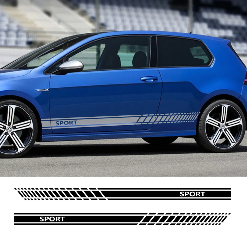 Sport Car Door Side Skirt Stripes Stickers GTI Auto Accessories For Volkswagen VW Golf 7 5 4 3 6 2 1 MK7 MK5 MK2 MK6 MK4 MK1 MK3