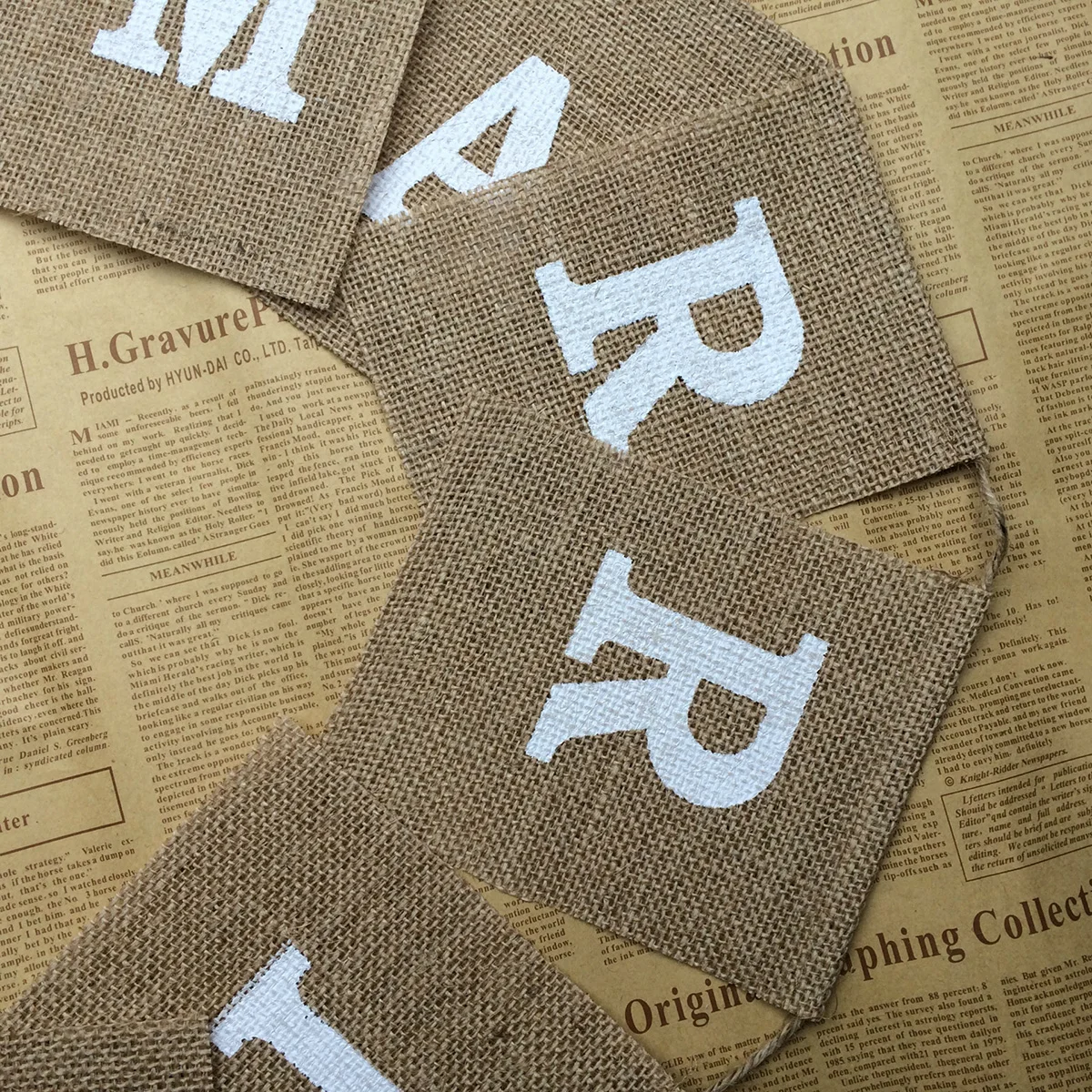 

4M Letter Banner Wedding Decorations Bridal Shower Bunting Engagement Party Flags Garland Reusable Burlap
