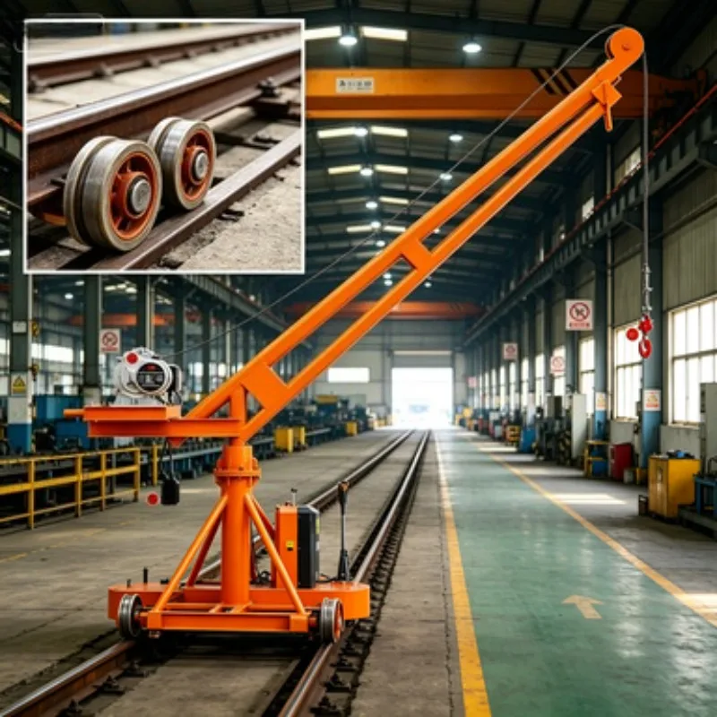 Zero Emission Counter Weighted Mobile Crane – 500kg Electric Hoist, Portable Floor Crane with 360° Rotation for Indoor Warehouse