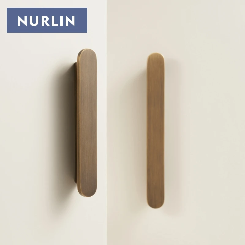 Nurlin massives Messing, schlicht, moderner Stil, antike Bronze, für Schrank, Kleiderschrank, Schublade, Möbelgriff, T-Stange