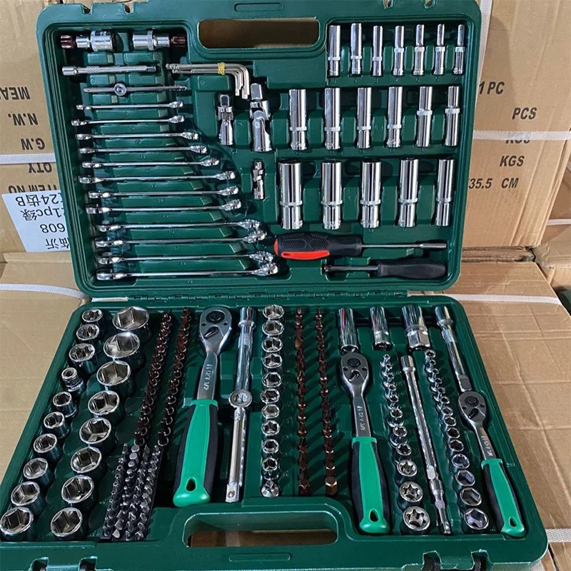 Auto Repair Kit 216 Pieces Socket Wrench Auto Protection Tool 72 Teeth Quick Wrench Combination Kit