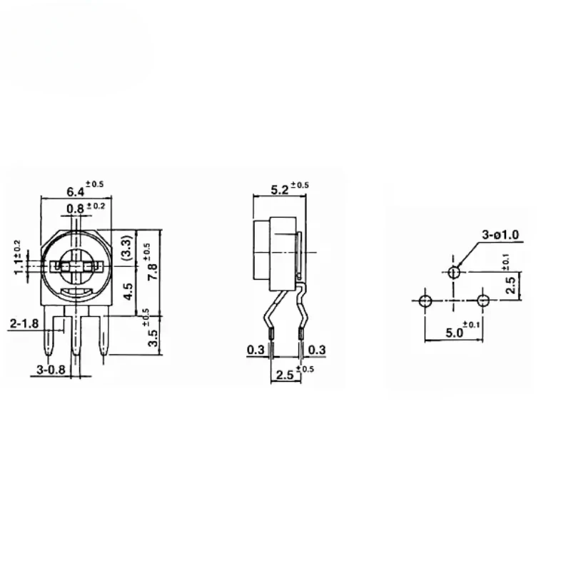 500PCS RM063 100R 200R 500R 1K 2K 5K 10K 20K 50K 100K 200K 500K 1M Trimmer Potentiometer Adjustable Resistor Variable Resistors