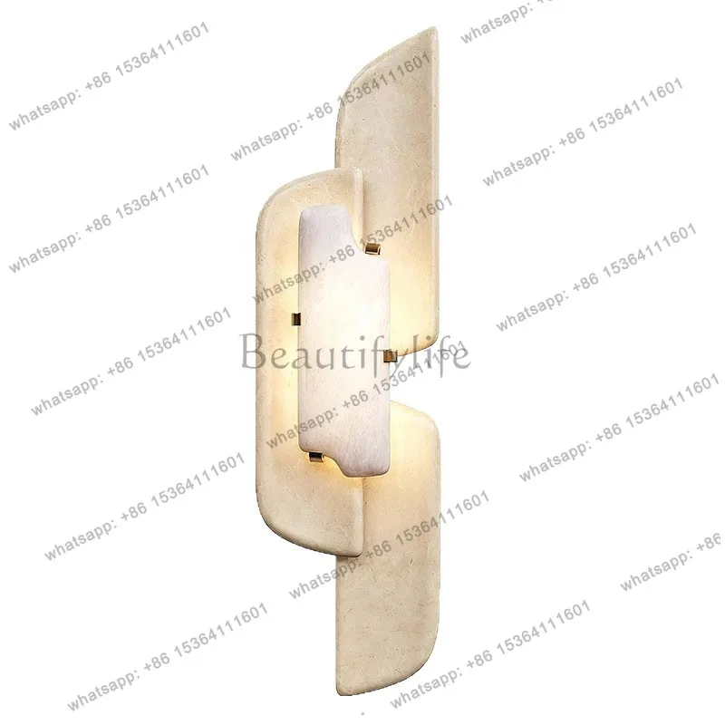 French light luxury designer marble handmade leather non-standard engineering luminous object