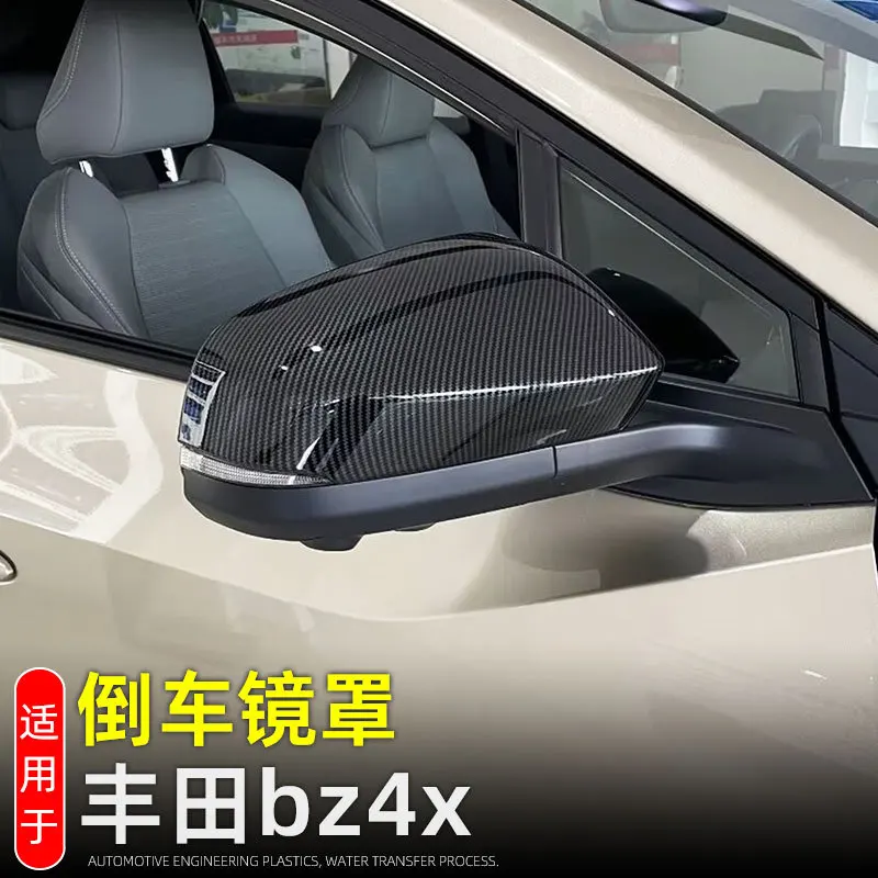 

2pcs Car Side Rear View Mirrors Cover Trim Cap For Toyota BZ4X 2023 2024 ABS Side Rearview Wing Mirror Cover -Caps Shell Trim