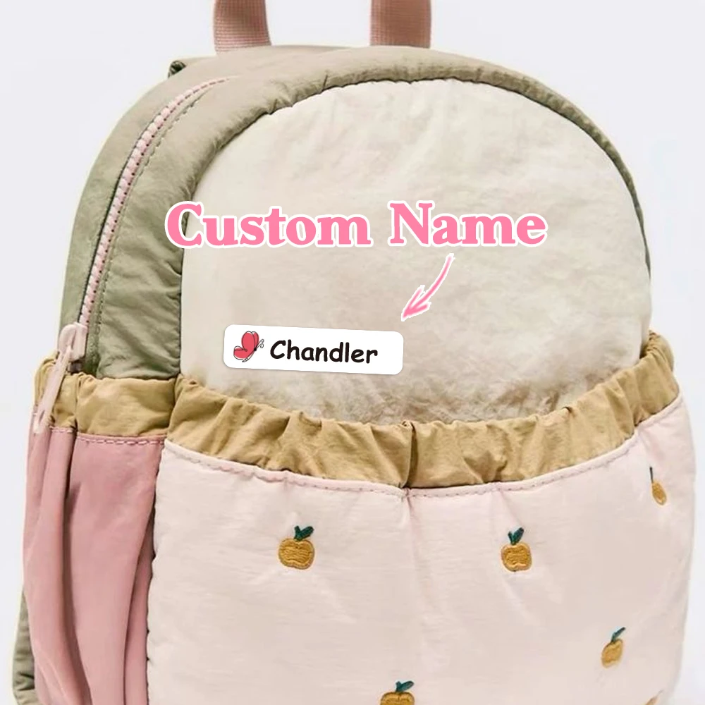 Custom butterfly Name Sticker,Transparent Waterproof Stickers for Kids,diy Name Labels for School Bag Bottles Box  Mug Uniform view 2