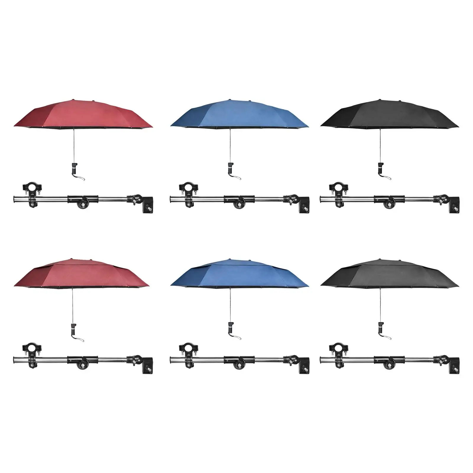 Beach Chair Umbrella with Universal Clamp Waterproof Adjustable Umbrellas