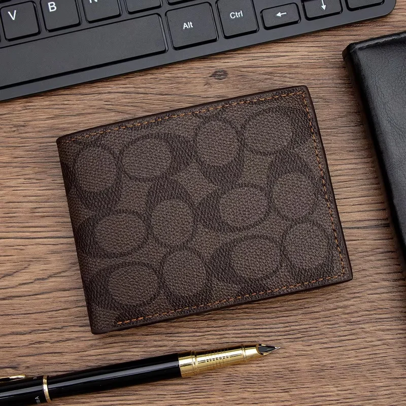 Men's Fashion Retro Business Short Wallet Multi Card Slot Horizontal Portable Pu Leather Men's Wallet Card Holder Best Gift