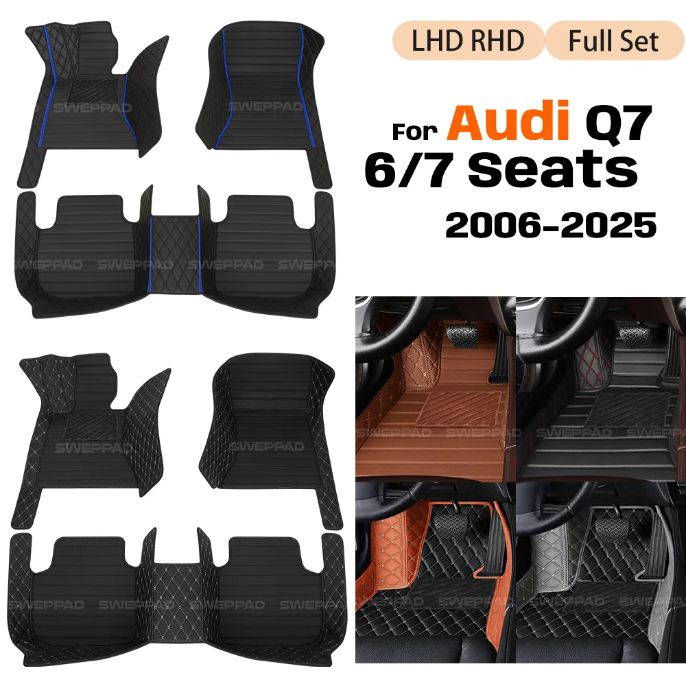 

For Audi Q7 (6/7 Seats) 2006-2025 Floor Mats Compatible Car Mats All Weather Protection Custom Full Set Floor Liners