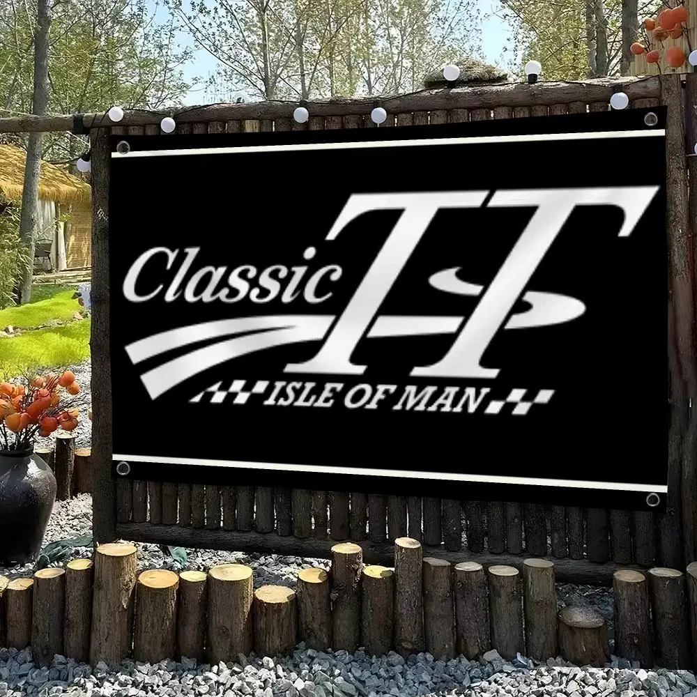 Isle Of Man T-TT Motorcycle Racing Flags Custom Wall Hanging Background Art Banner For Bedroom Home Living Room Outdoor Decor