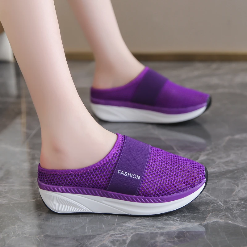 2022 New Women Shoes Casual Increase Cushion Shoes Non-slip Platform Sneakers For Women Breathable Mesh Outdoor Walking Slippers