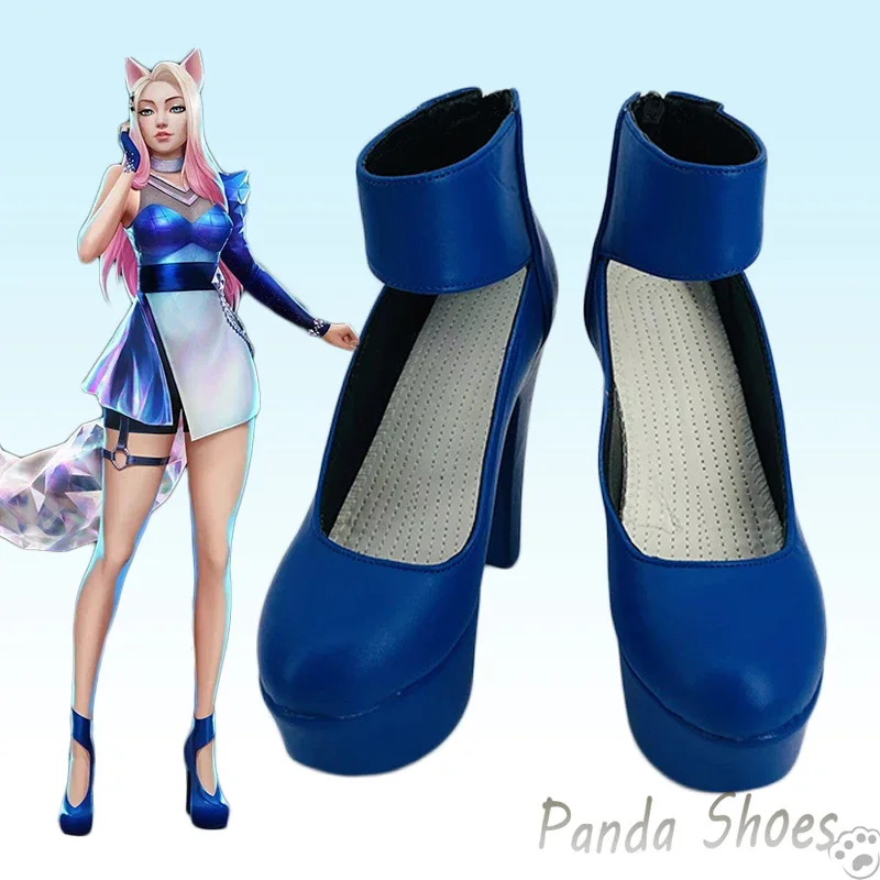 

LOL Ahri Cosplay Shoes Anime Game League of Legends Cos Blue Boot Fox Ahri Cosplay Costume Prop Shoes for Halloween Party