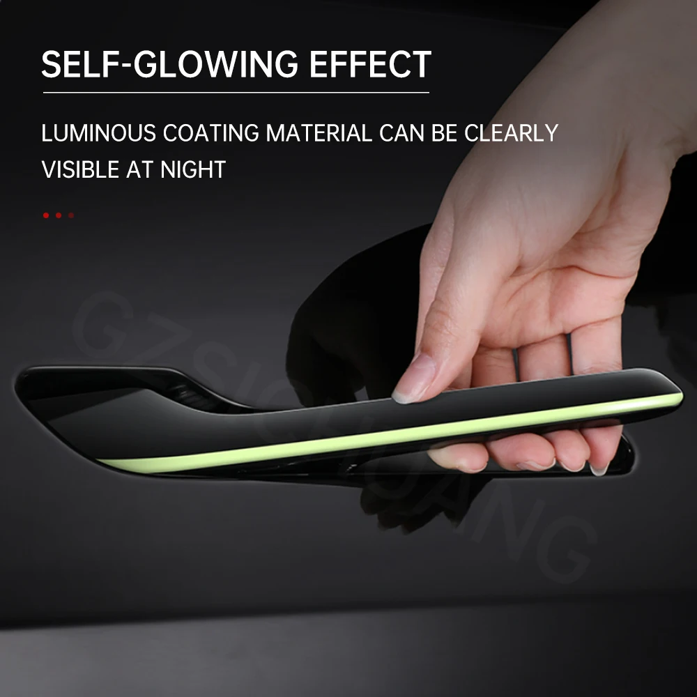 Voor Tesla Auto lichtgevende Deurgreep Beschermende Sticker Voor Tesla Model 3 Model Y Krasbestendig auto Sticker Auto Accessoires ﻿