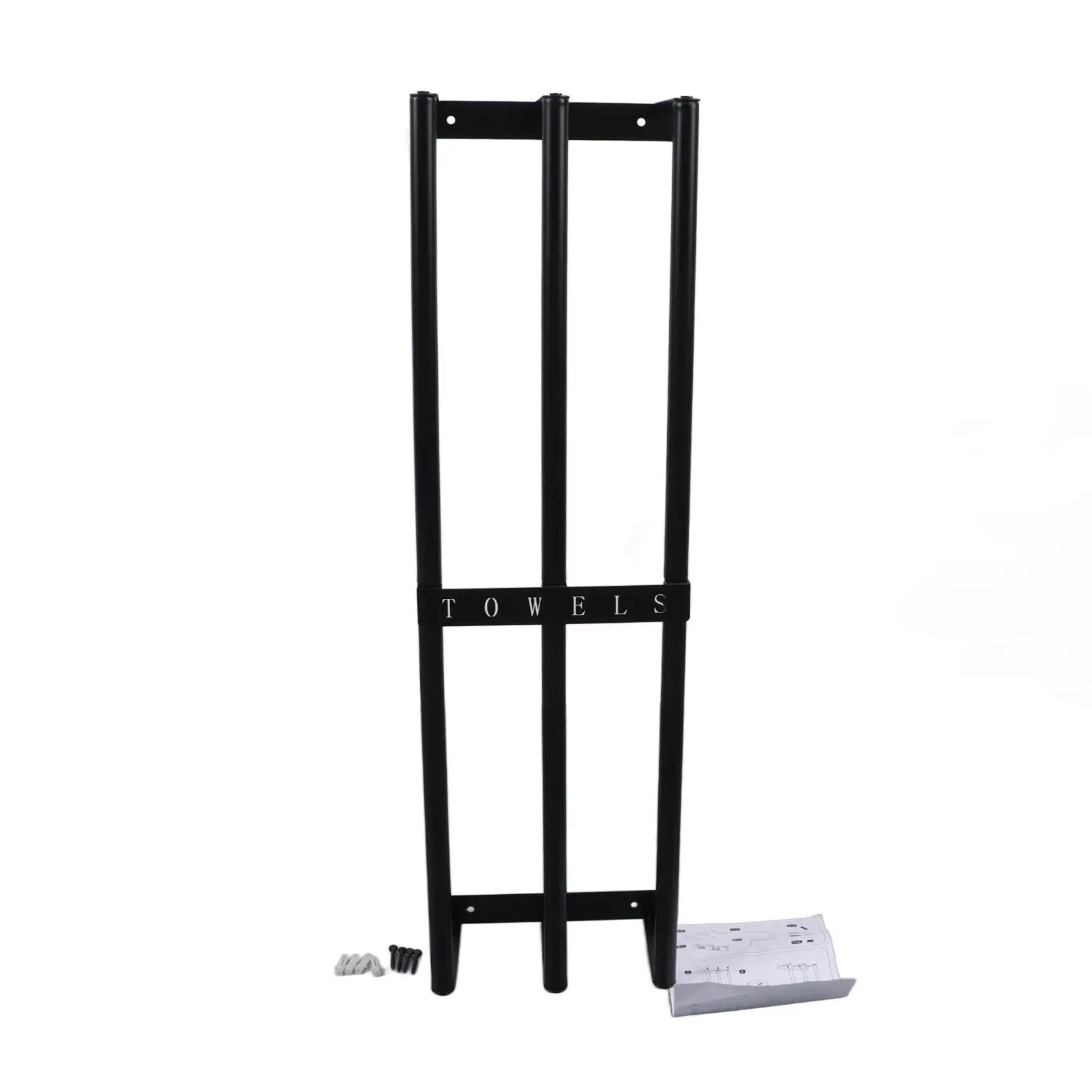 

Wall-Mounted Towel Storage Rack – Space-Saving Iron Alloy Holder, Sturdy & Large Capacity for shower Room – Black