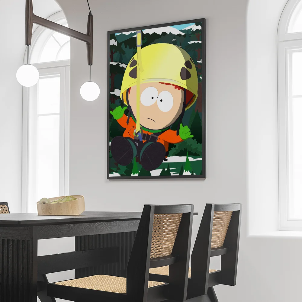 1pc Cartoon S-SouthparkS Movie Sticky autoadesivo Art Poster adesivo di carta impermeabile Coffee House Bar Room Wall Decor