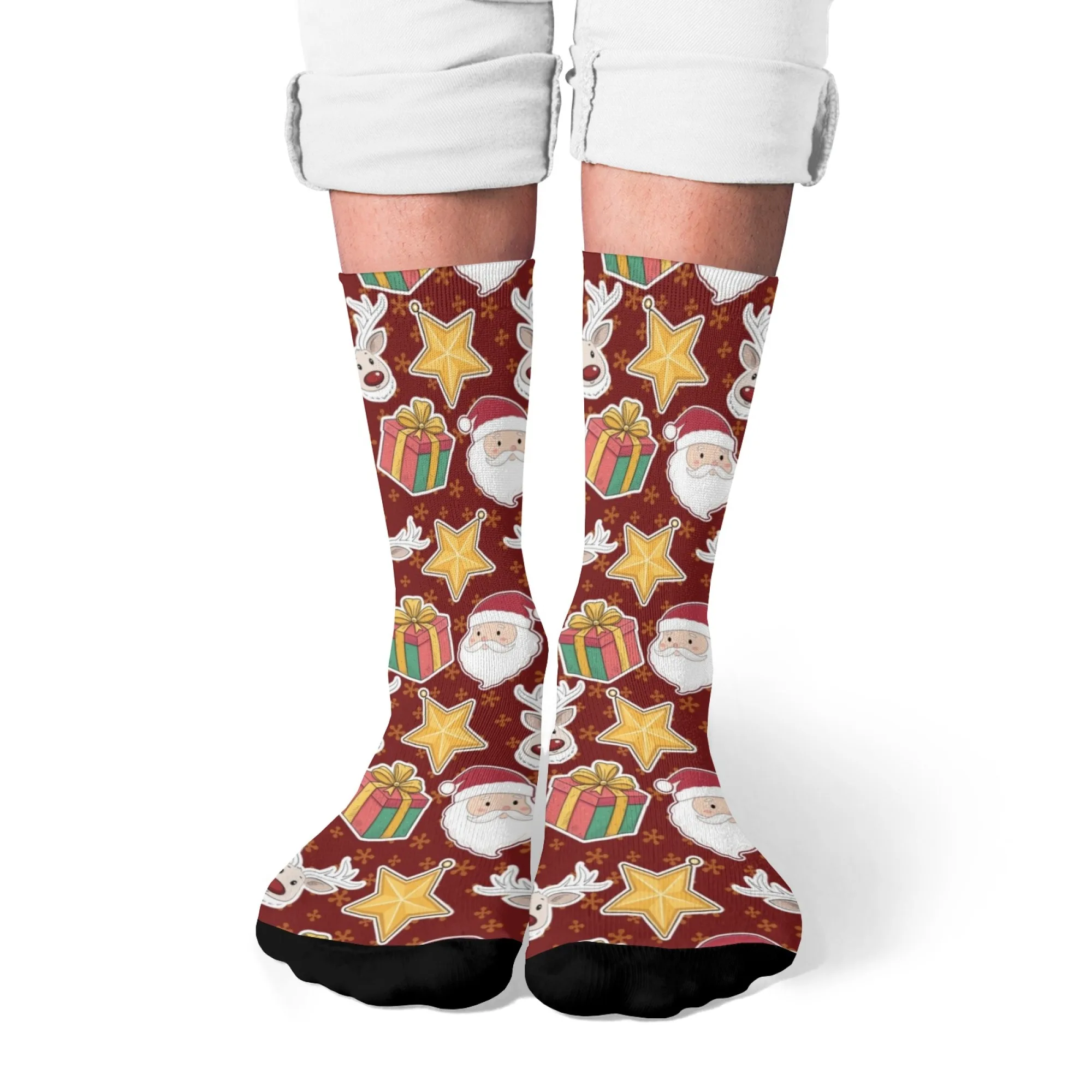 Calcetines lindos de dibujos animados de Navidad novedad divertidos calcetines de hombre estilo Harajuku cómodos calcetines casuales cálidos de moda regalo de vacaciones Unisex