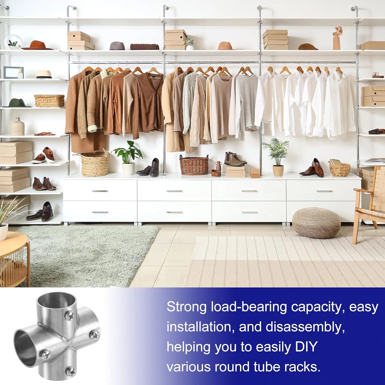 موصل تركيب الأنابيب، مناسب 1 بوصة (25 مم) أنبوب OD من الفولاذ المقاوم للصدأ موصل الأنابيب الهيكلية سلسلة ربط سياج المشبك