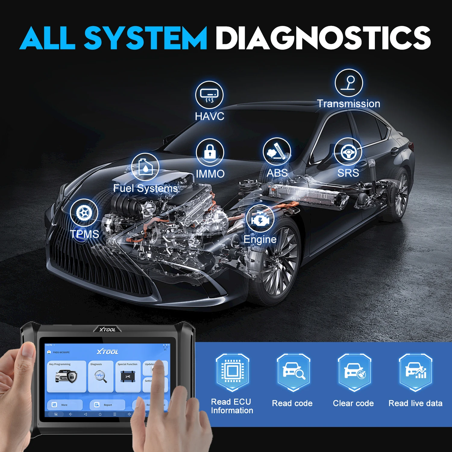 Picture 5: X100 PADS Auto IMMO Key Programming Scanner Built-in CAN FD All Key Lost OBD2 All Systems Diagnostic Tools