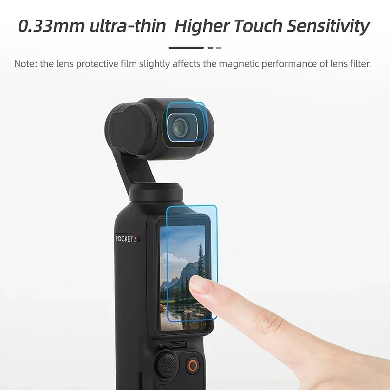 Lens Flim + HD Screen Films for DJI OSMO POCKET 3 Anti-scratch 9H Tempered Glass Films Handheld Gimbal Camera Accessories