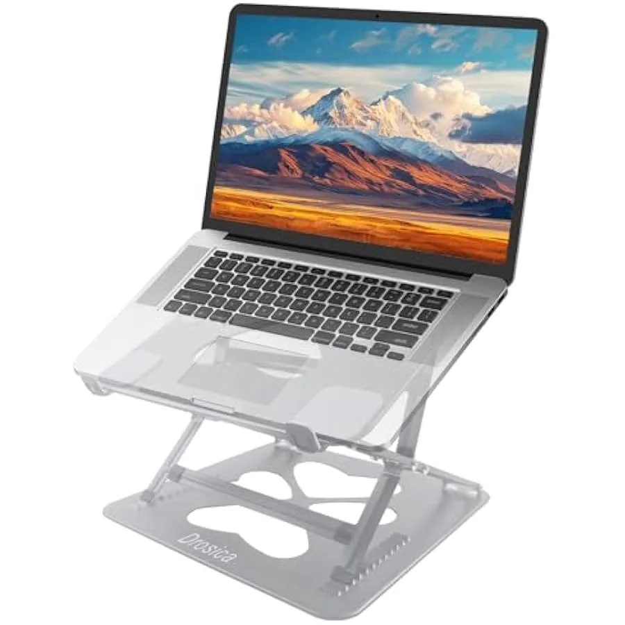 Laptop Stand for Desk Adjustable Laptop Stand Up to 55 lbs for 10-20'' Laptops Silver