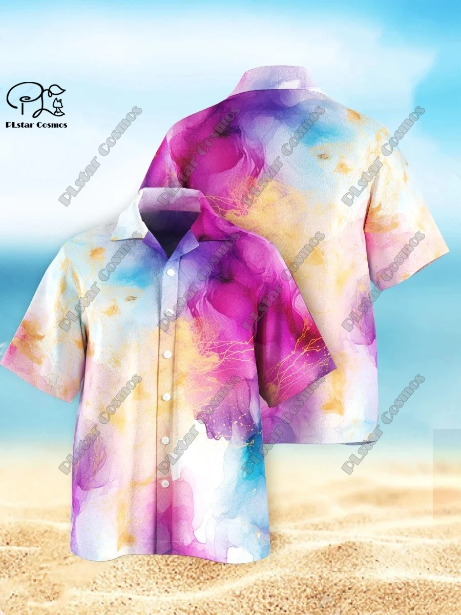 New 3D Printed Men's Sfumato Gradient Art Hawaiian Shirt Summer Short Sleeve Shirt Unisex Shirt Gift  1