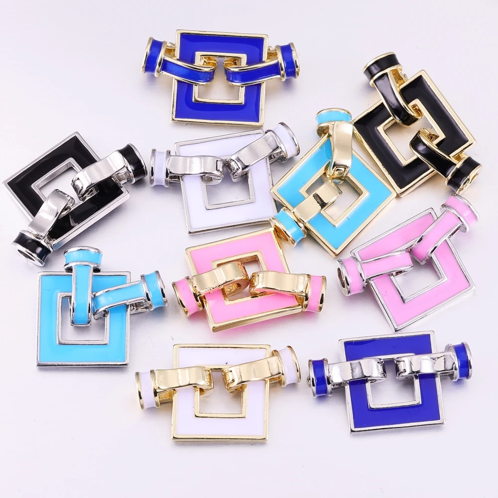 Juya 18K 골드 도금 장식 커넥터 패스너 걸쇠 액세서리 DIY 여성 바느질 비즈 보석 진주 쥬얼리 만들기
