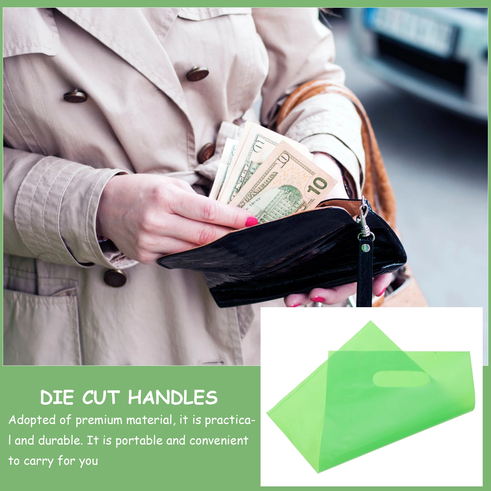 

100pcs Plastic Bags 20x30cm Random Color Boutique Bags Foldable Storage Retail Shop Boutique Use Portable Packaging