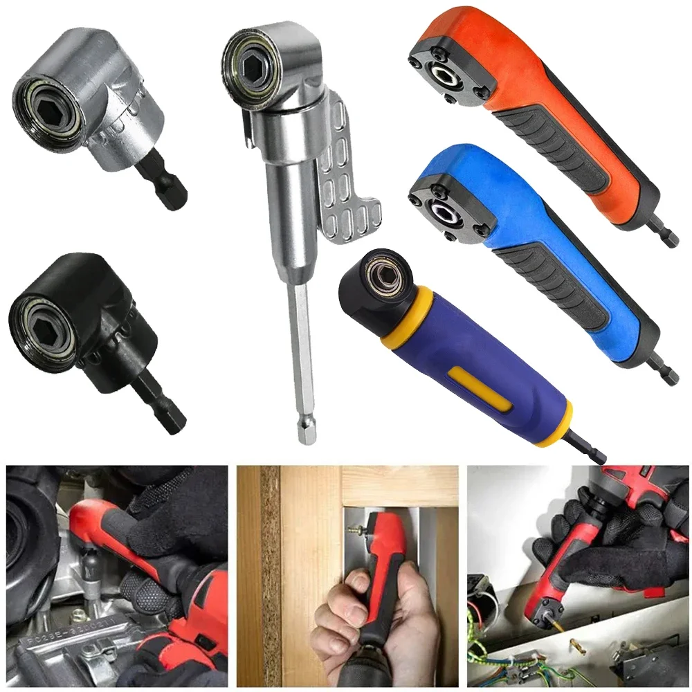 1/4 Inch 90°/105° Degree Right Angle Attachment Labor-saving Corner Electric Drill Chuck Rotatable Screwdriver Socket Adapter